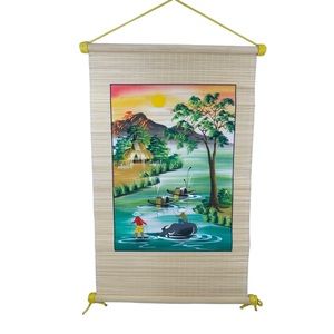 Asian Bamboo Scroll Wall Decor